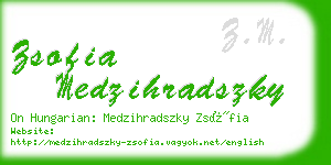 zsofia medzihradszky business card